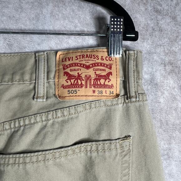 Levi's 505 Pants Mens Size 38X34 Brown Denim Regular Fit Straight Leg Casual - Picture 4 of 10